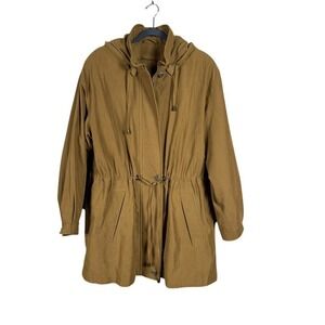 Fleet Street Womens Full Zip Jacket Coat Size Large Outdoors Hooded Brown Winter